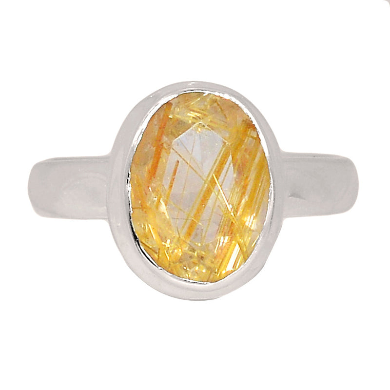 Golden Rutile Faceted Ring - GRFR281