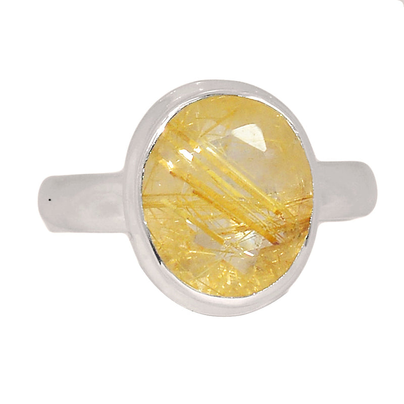 Golden Rutile Faceted Ring - GRFR283