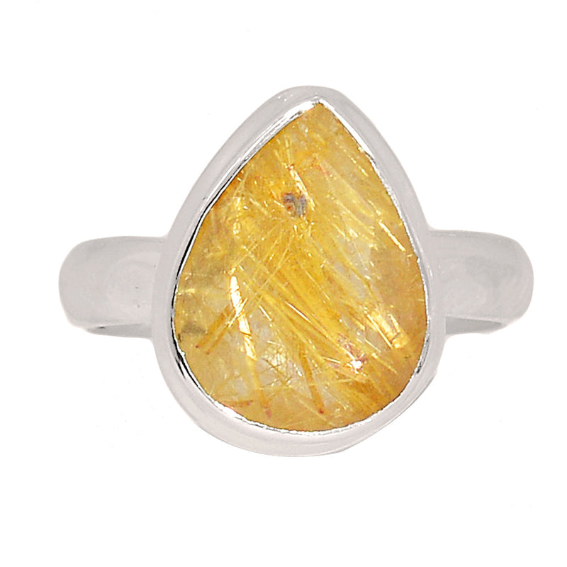 Golden Rutile Faceted Ring - GRFR286