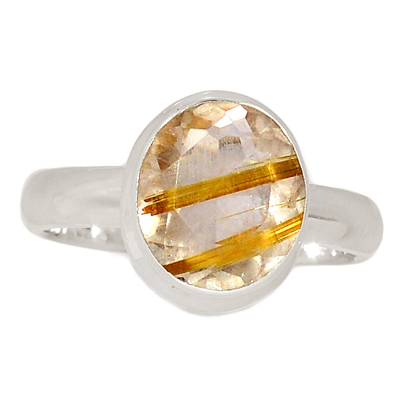 Golden Rutile Faceted Ring - GRFR288