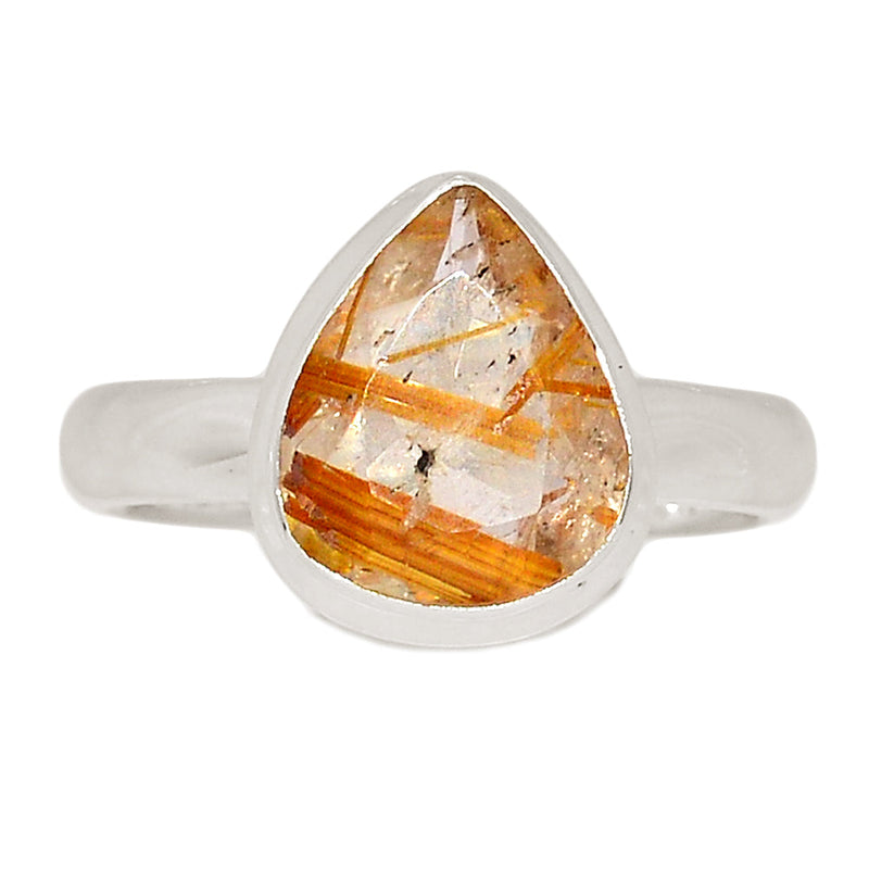 Golden Rutile Faceted Ring - GRFR289