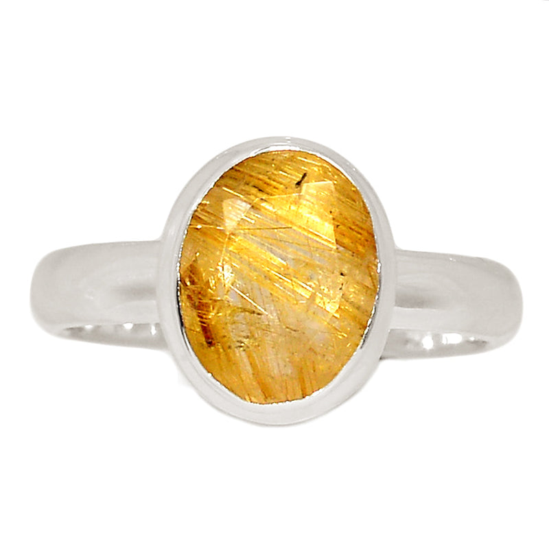 Golden Rutile Faceted Ring - GRFR291