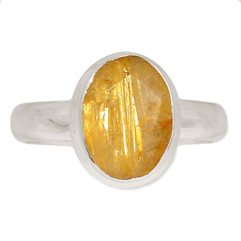 Golden Rutile Faceted Ring - GRFR293