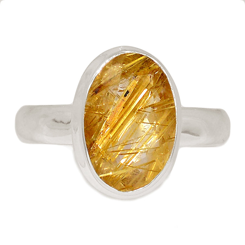 Golden Rutile Faceted Ring - GRFR294