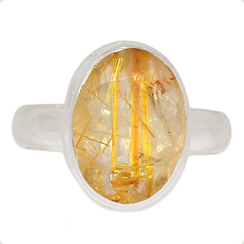 Golden Rutile Faceted Ring - GRFR295