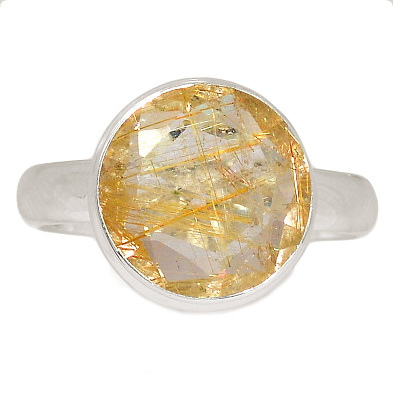 Golden Rutile Faceted Ring - GRFR296