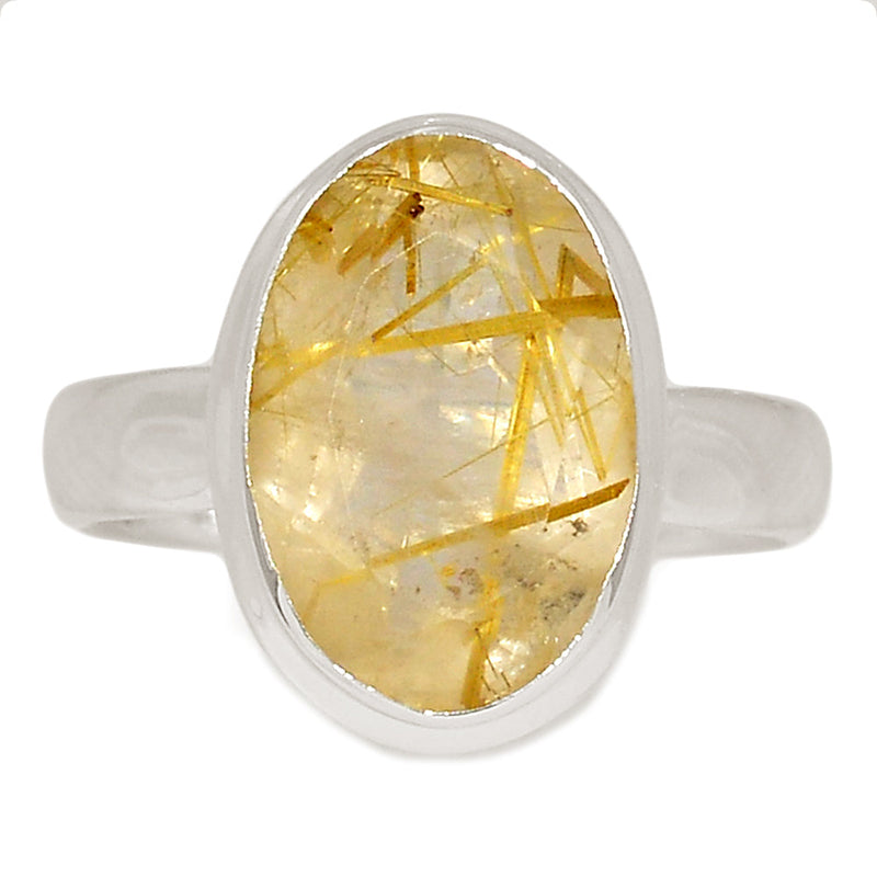 Golden Rutile Faceted Ring - GRFR298