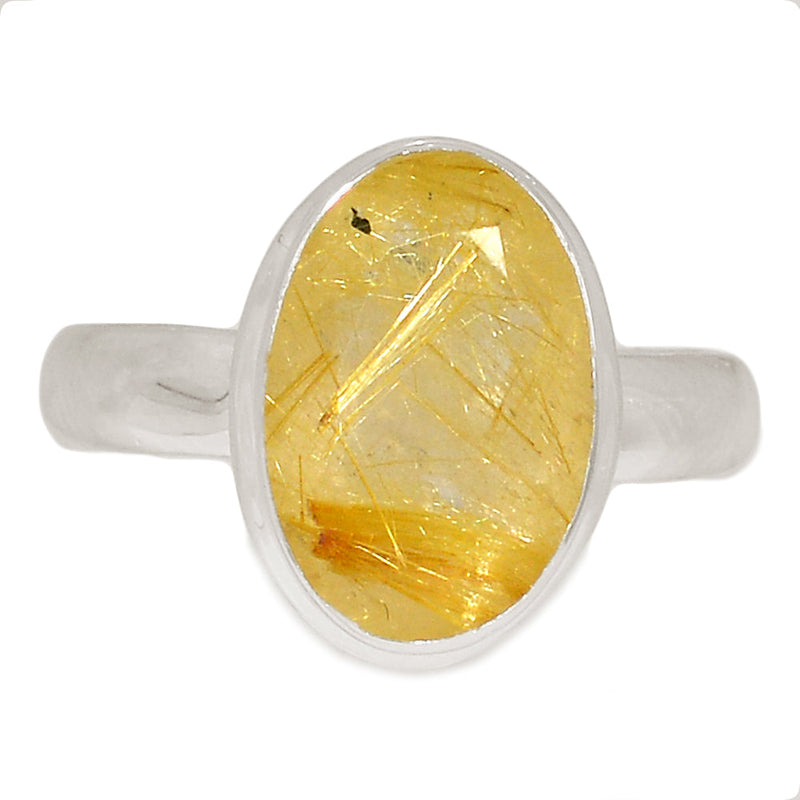 Golden Rutile Faceted Ring - GRFR299