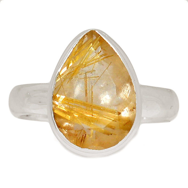 Golden Rutile Faceted Ring - GRFR301