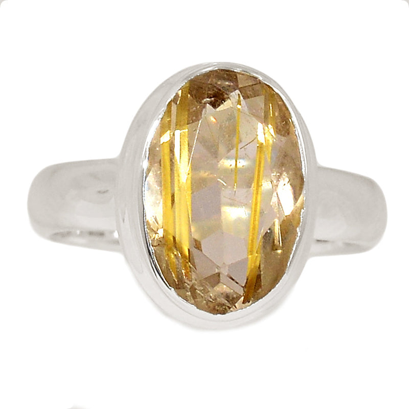 Golden Rutile Faceted Ring - GRFR302