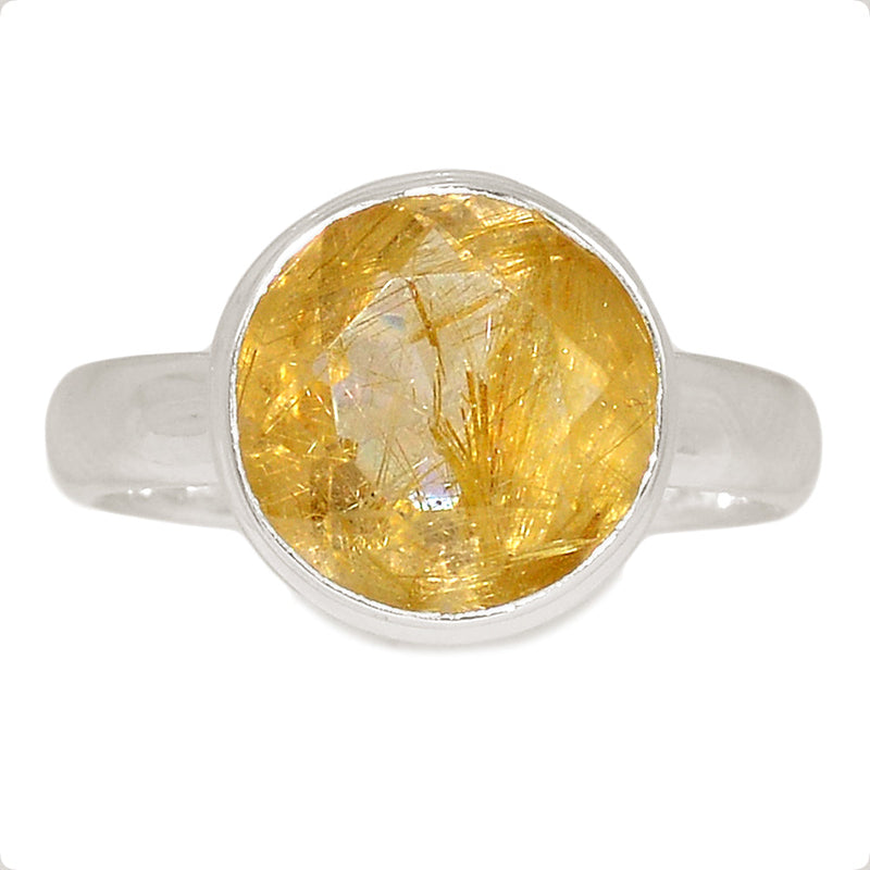 Golden Rutile Faceted Ring - GRFR303