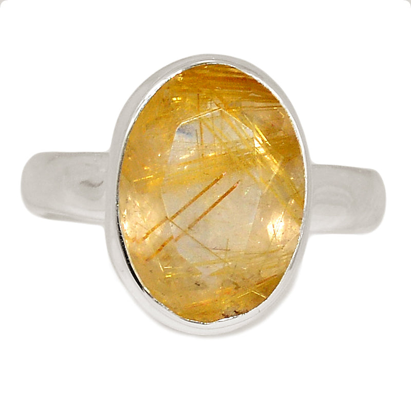 Golden Rutile Faceted Ring - GRFR305