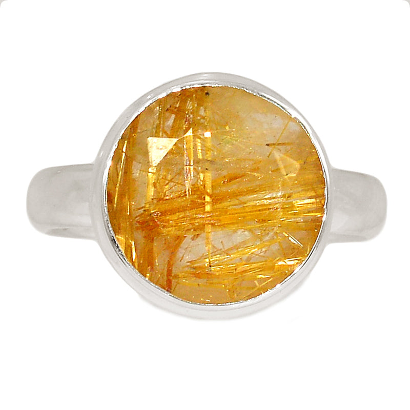 Golden Rutile Faceted Ring - GRFR306