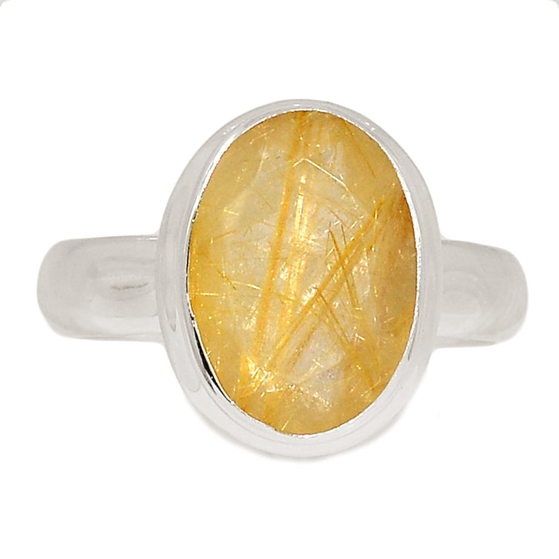 Golden Rutile Faceted Ring - GRFR307