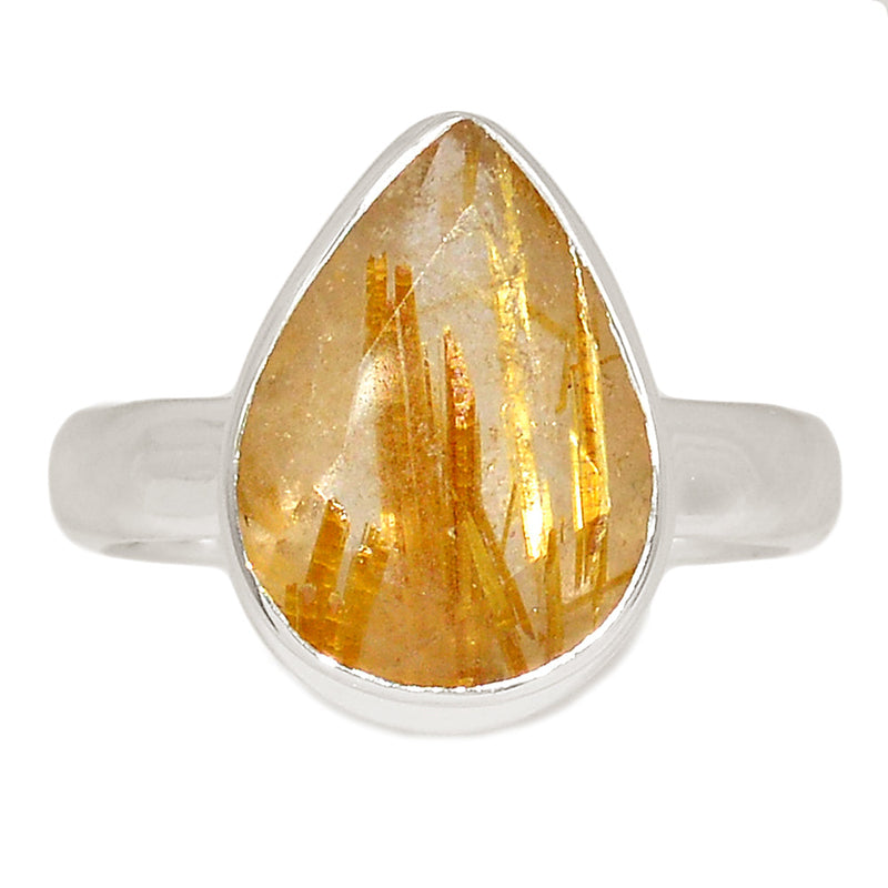 Golden Rutile Faceted Ring - GRFR308