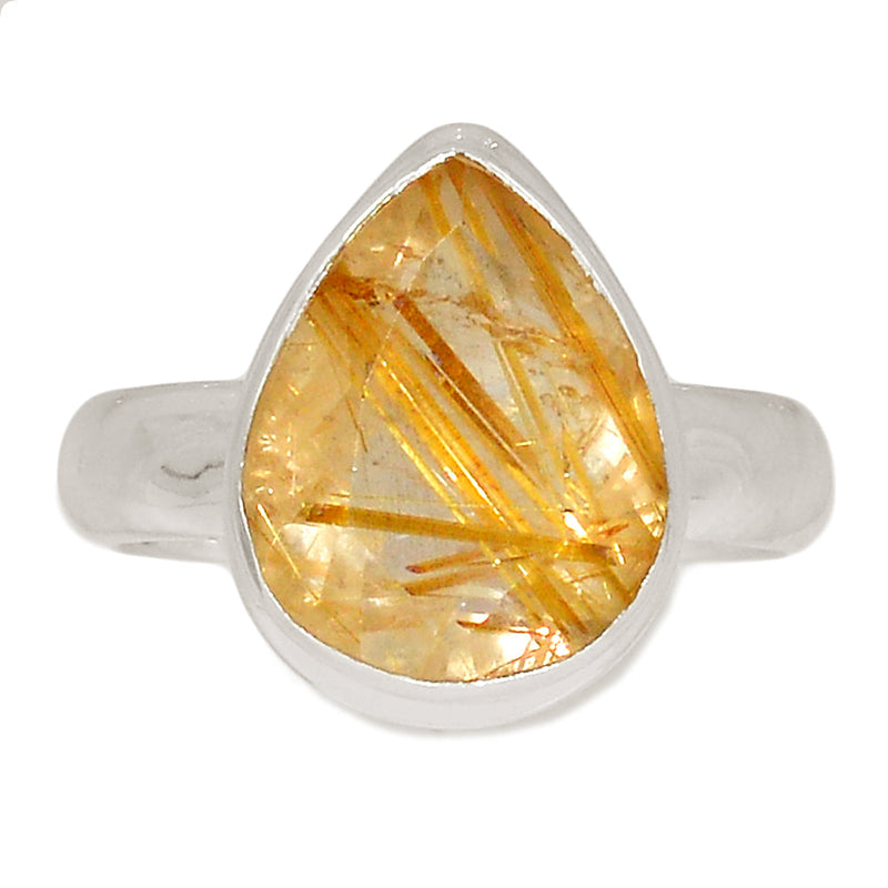 Golden Rutile Faceted Ring - GRFR309