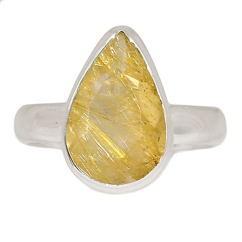 Golden Rutile Faceted Ring - GRFR312