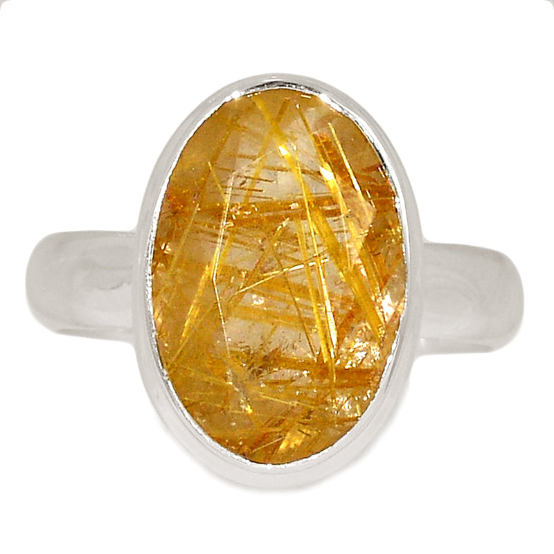 Golden Rutile Faceted Ring - GRFR313