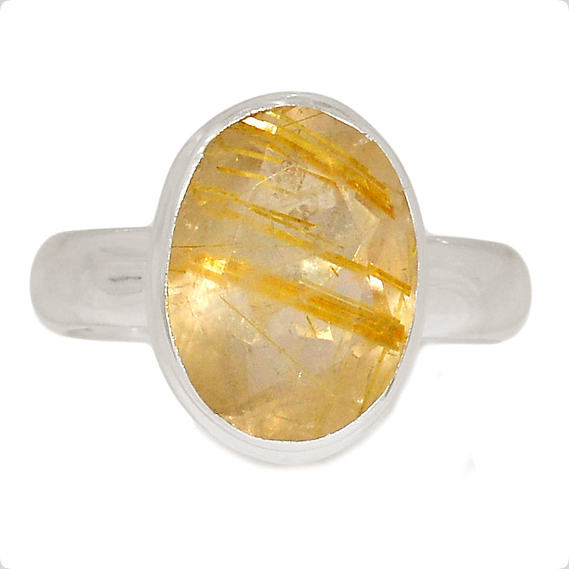 Golden Rutile Faceted Ring - GRFR314