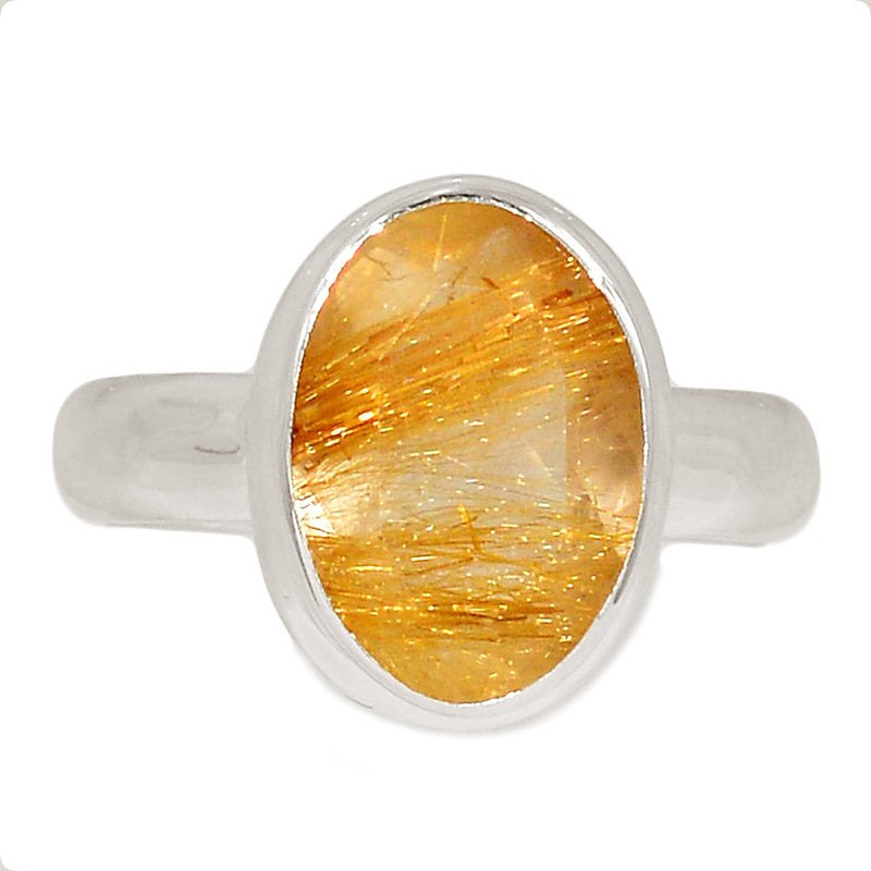 Golden Rutile Faceted Ring - GRFR315