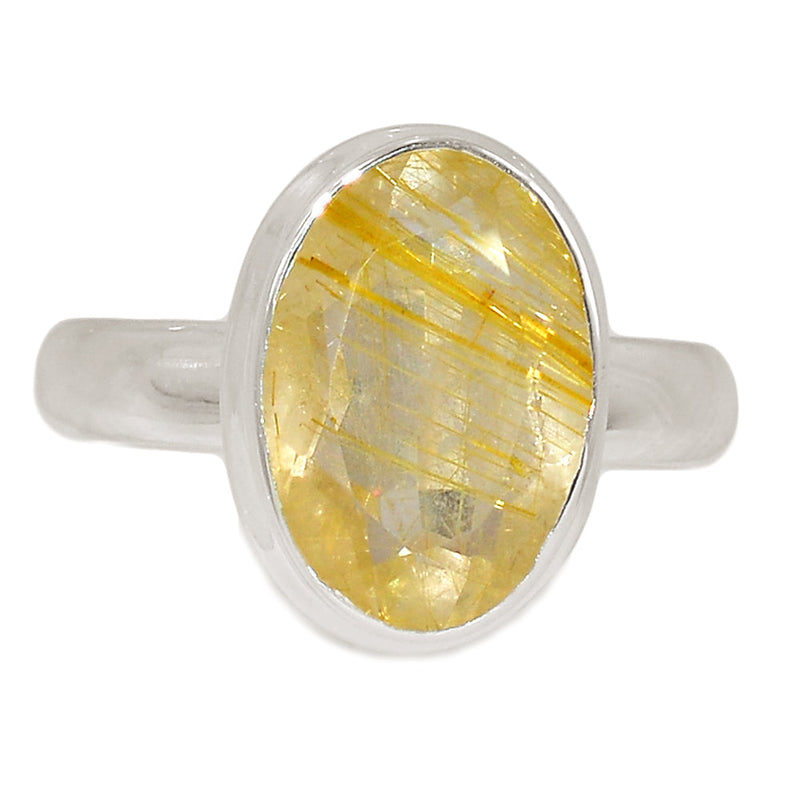 Golden Rutile Faceted Ring - GRFR316