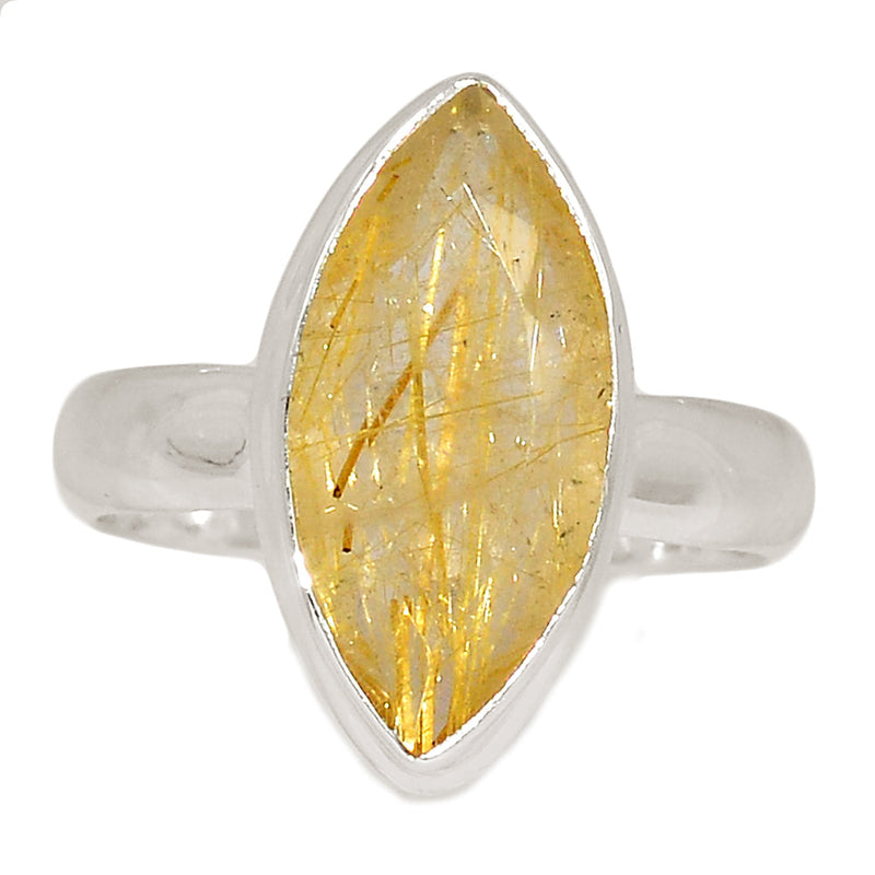 Golden Rutile Faceted Ring - GRFR318