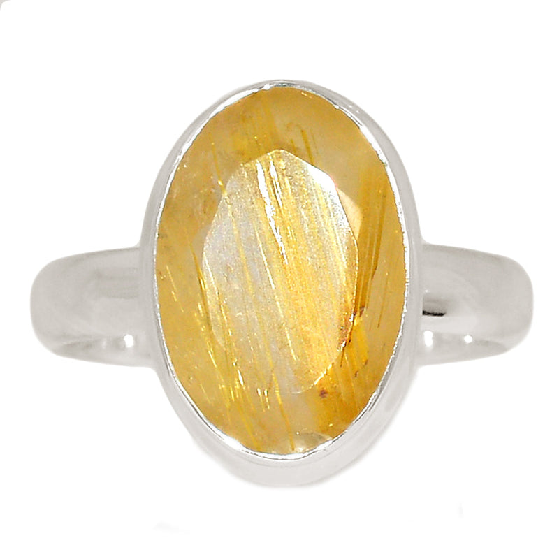 Golden Rutile Faceted Ring - GRFR319