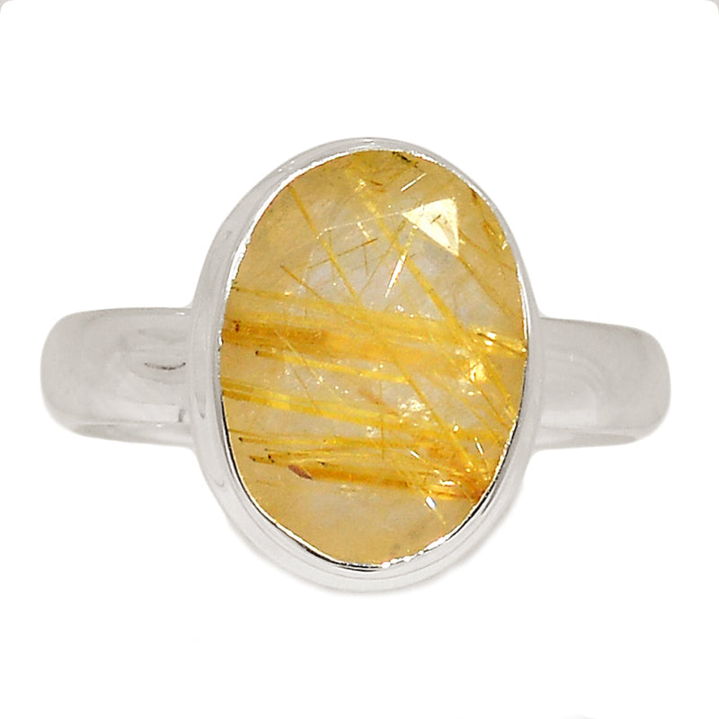 Golden Rutile Faceted Ring - GRFR320