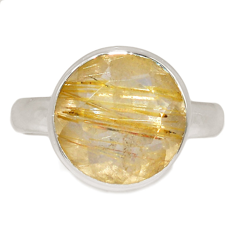 Golden Rutile Faceted Ring - GRFR321