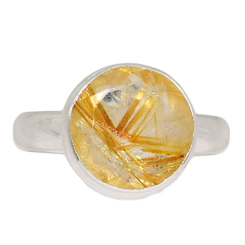 Golden Rutile Faceted Ring - GRFR323