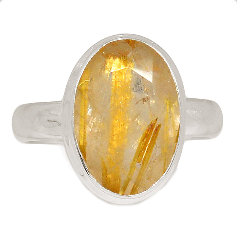 Golden Rutile Faceted Ring - GRFR324