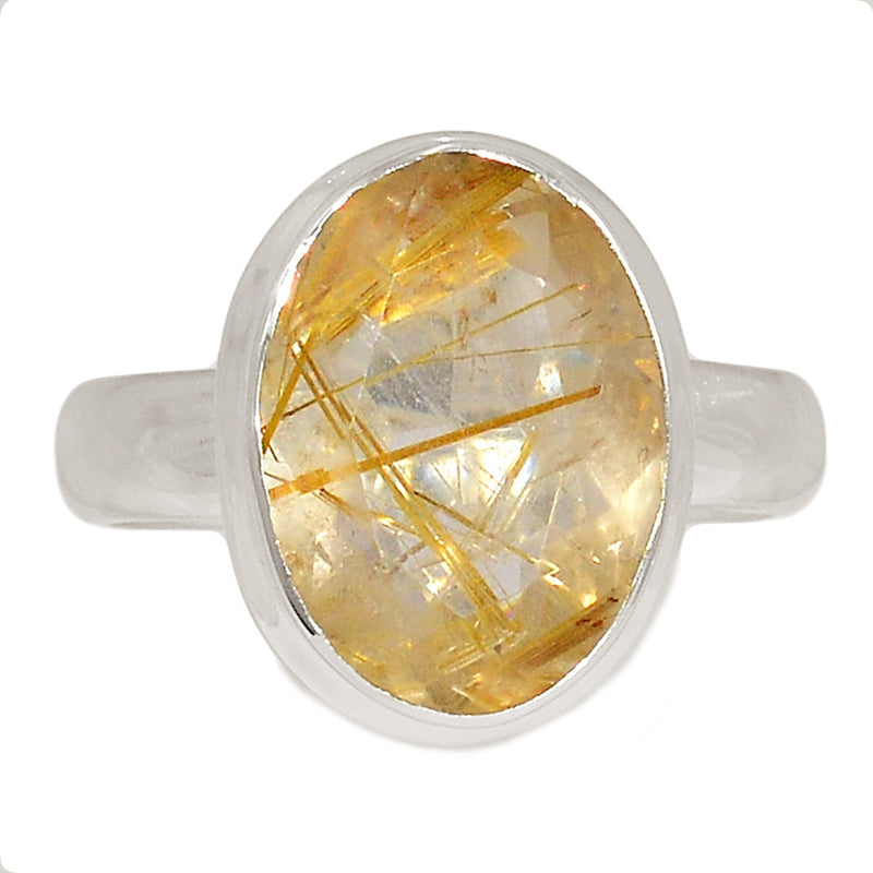 Golden Rutile Faceted Ring - GRFR325