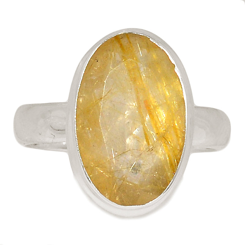 Golden Rutile Faceted Ring - GRFR327