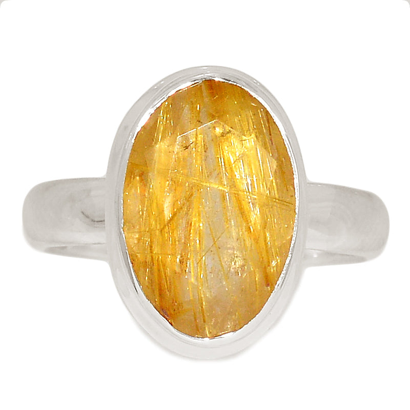 Golden Rutile Faceted Ring - GRFR328