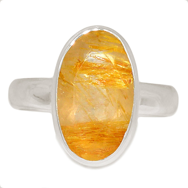 Golden Rutile Faceted Ring - GRFR329