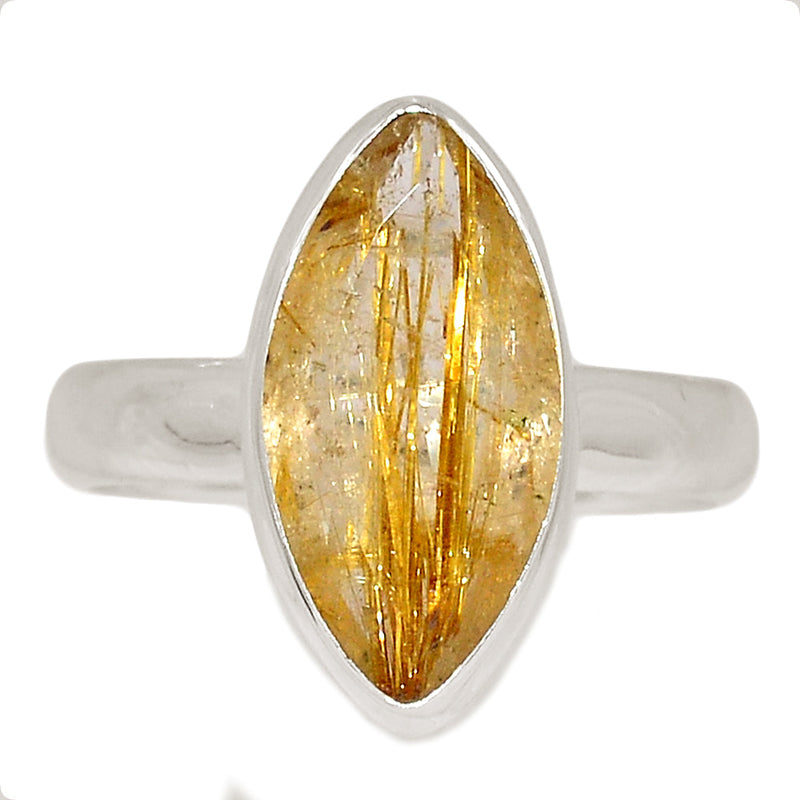 Golden Rutile Faceted Ring - GRFR330