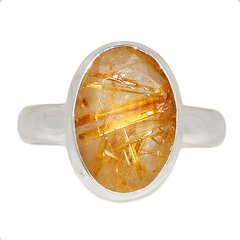 Golden Rutile Faceted Ring - GRFR331