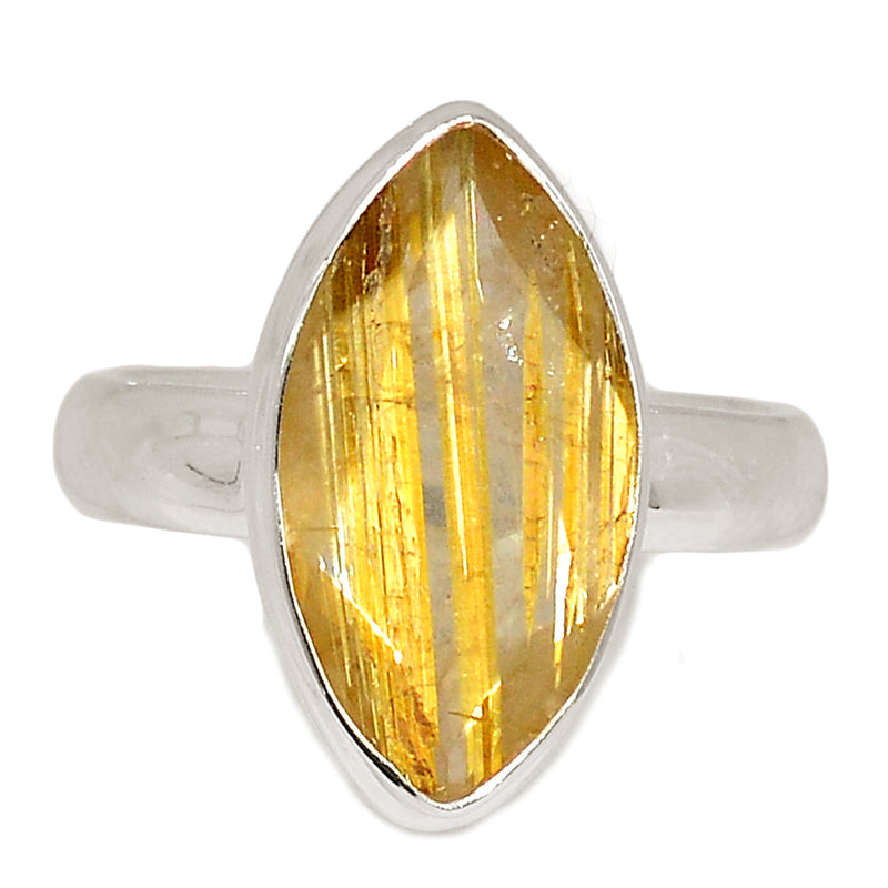 Golden Rutile Faceted Ring - GRFR332