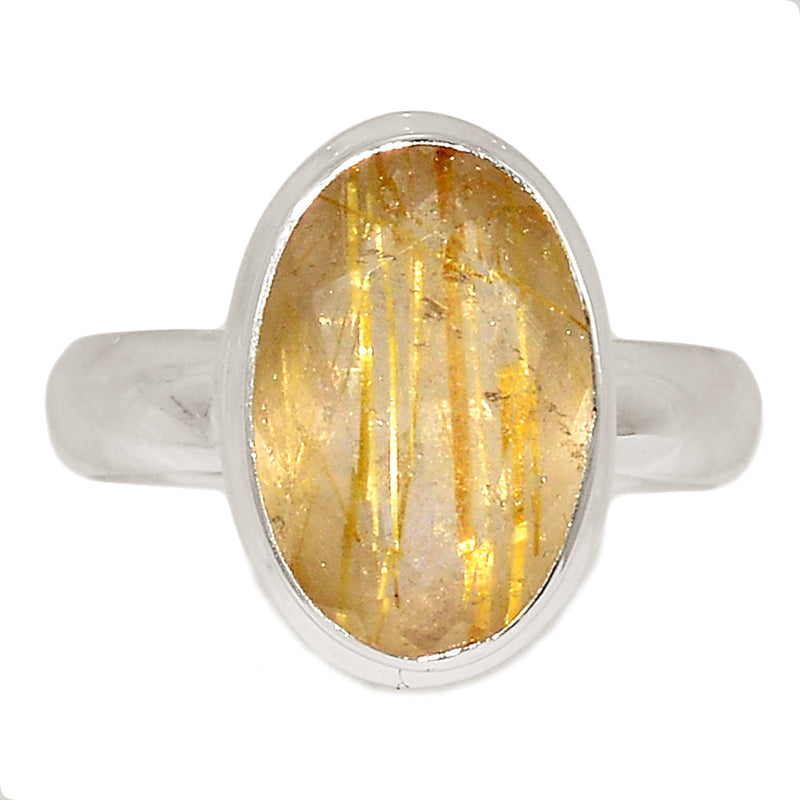 Golden Rutile Faceted Ring - GRFR333