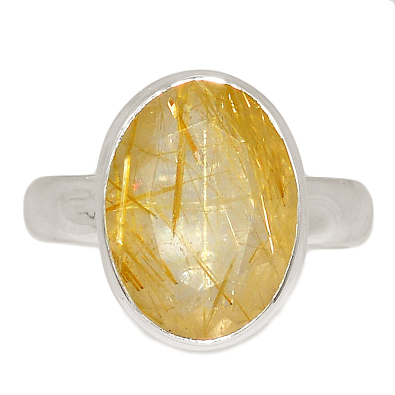 Golden Rutile Faceted Ring - GRFR334