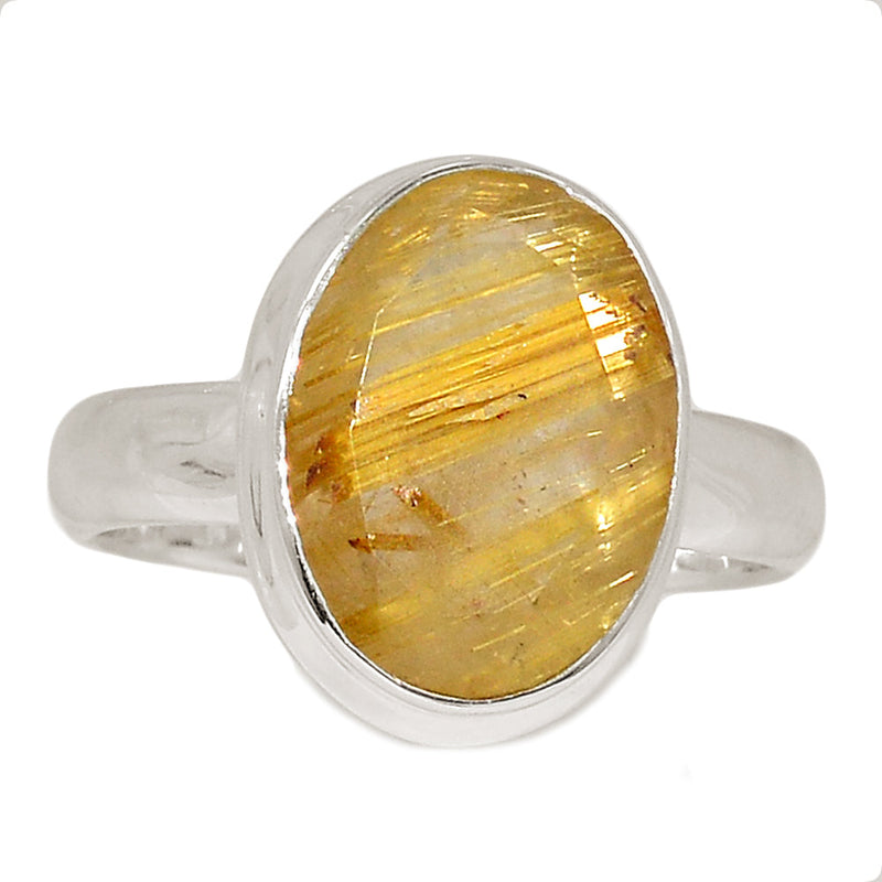 Golden Rutile Faceted Ring - GRFR337