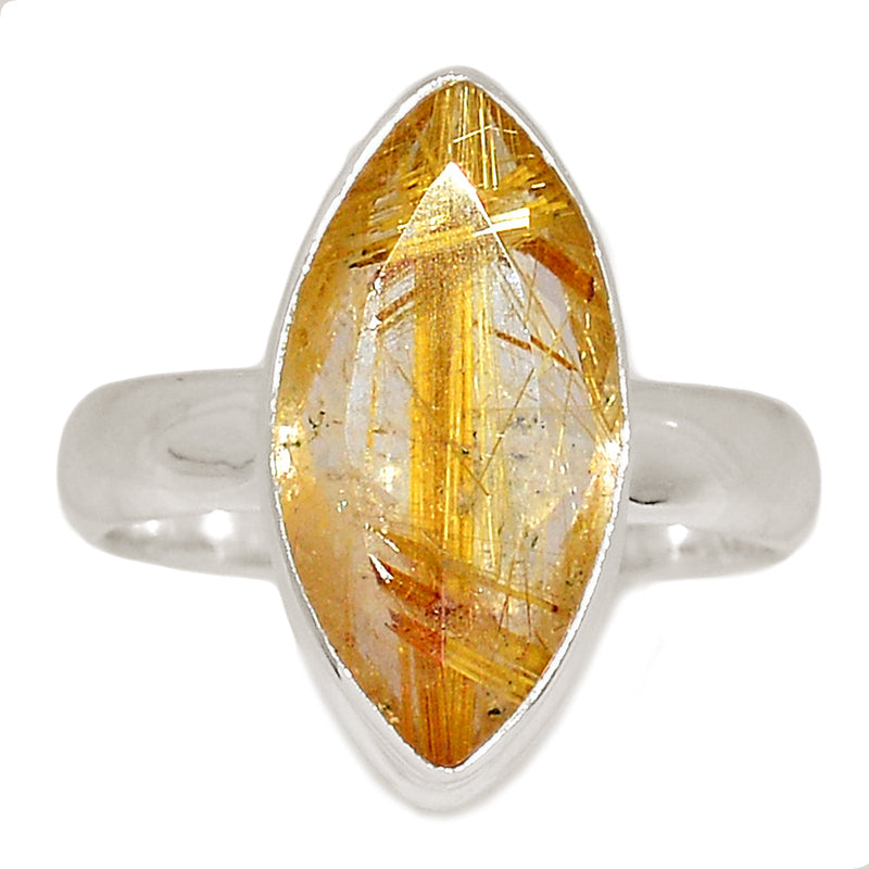 Golden Rutile Faceted Ring - GRFR338