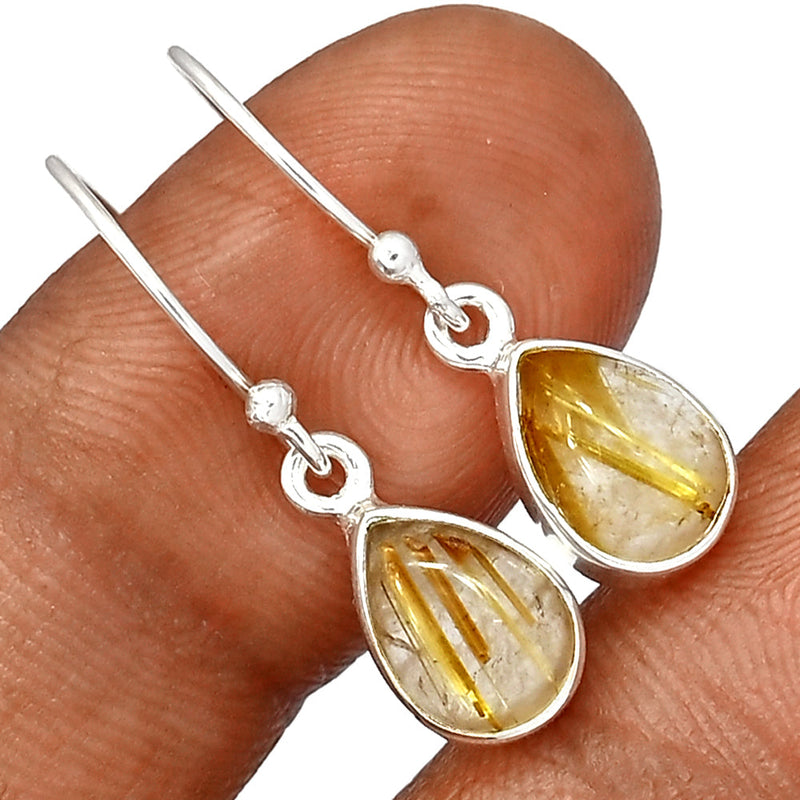 1.1" Golden Rutile Earrings - GRUE327