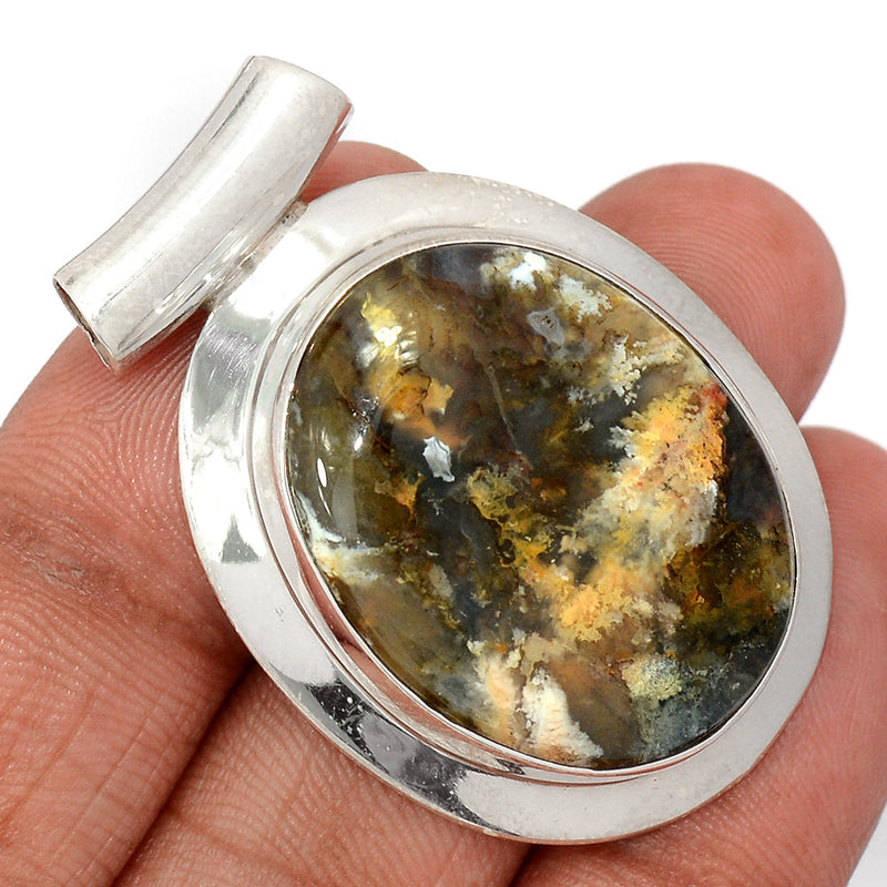 1.7" Diva - Graveyard Plume Agate Pendants - GYPP238