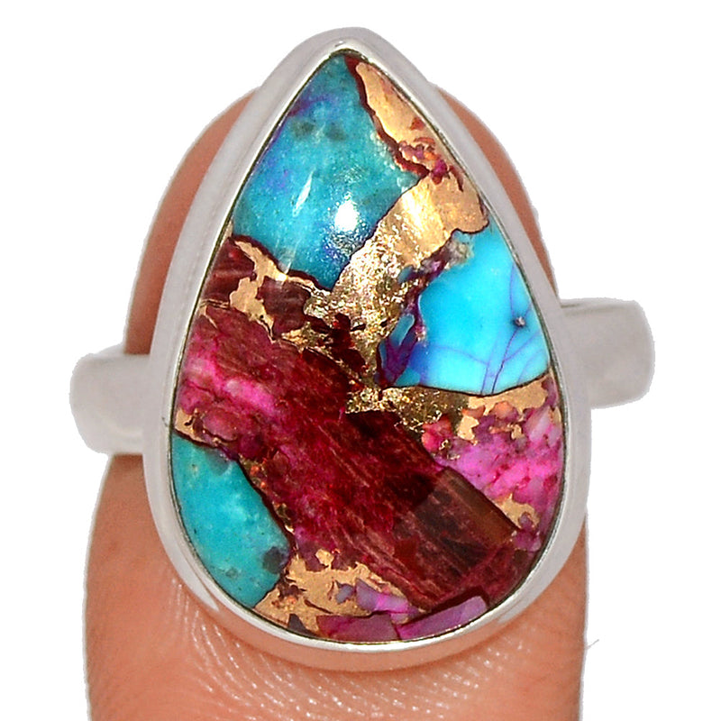 Kingman Pink Dhalia Turquoise Ring - KPDR376