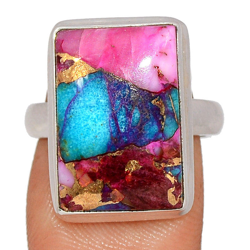 Kingman Pink Dhalia Turquoise Ring - KPDR385