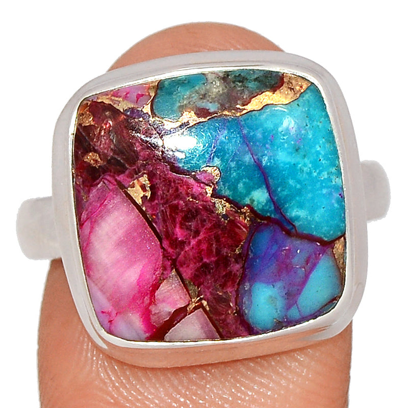 Kingman Pink Dhalia Turquoise Ring - KPDR398