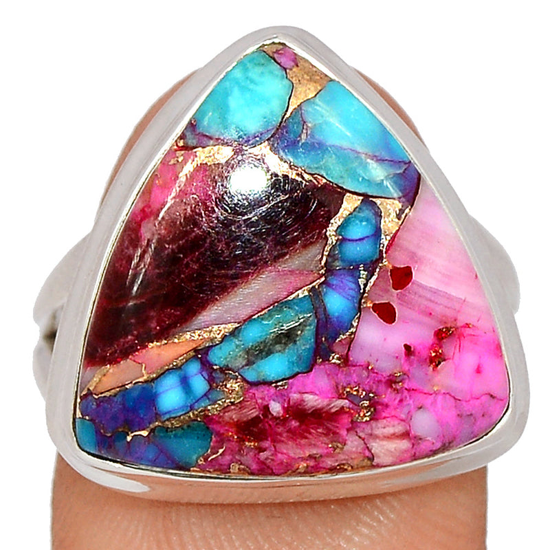 Kingman Pink Dhalia Turquoise Ring - KPDR406