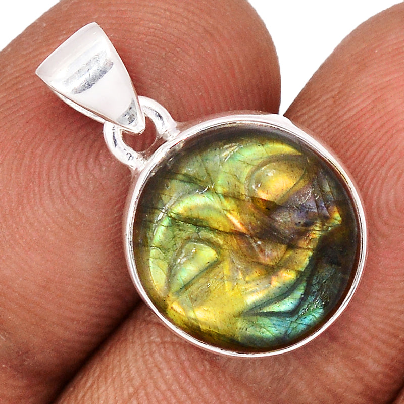 1" Labradorite Goddess Face Pendants - LAFP102