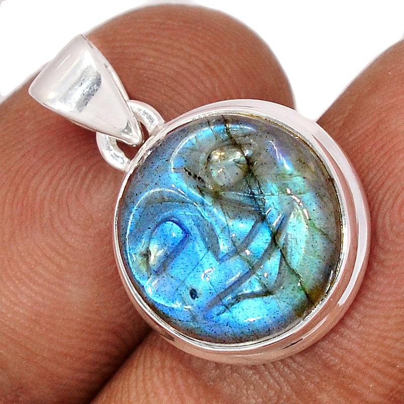 1" Labradorite Goddess Face Pendants - LAFP103